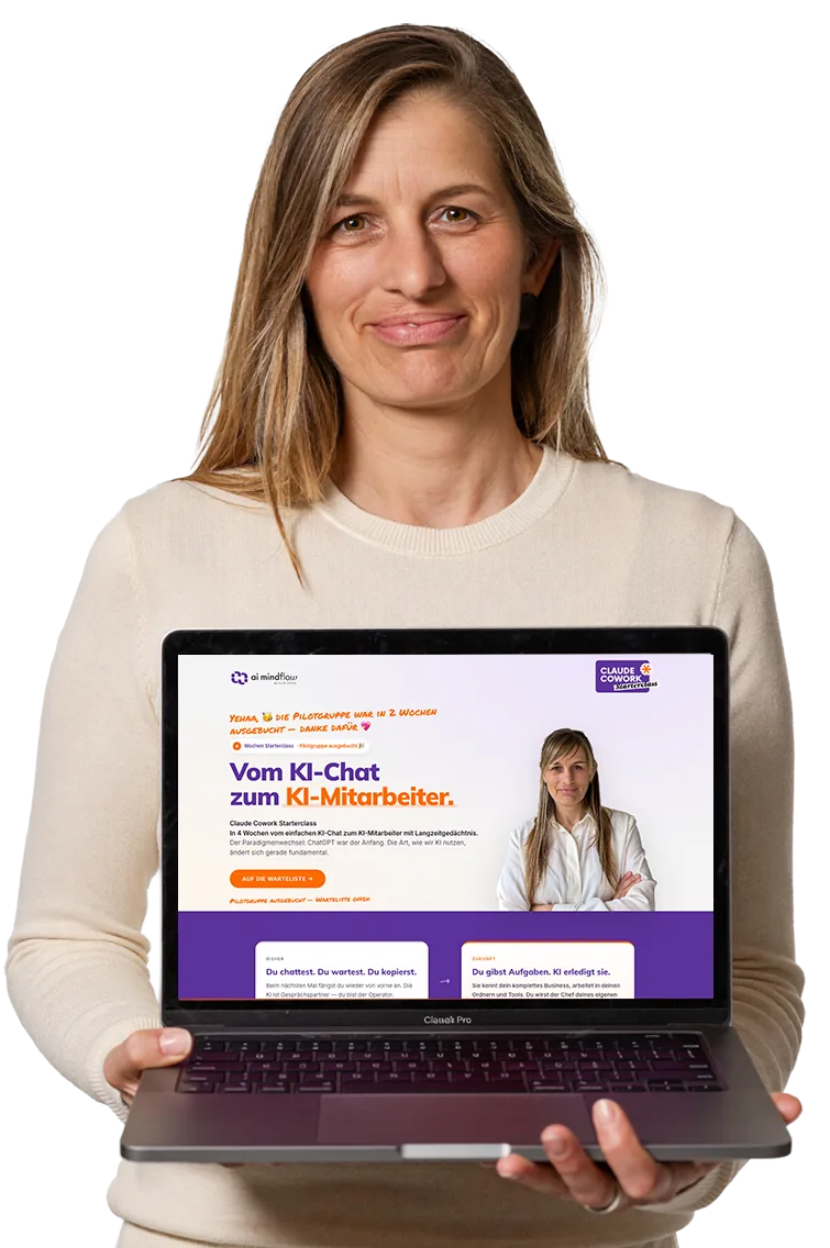 Elke Greß mit ihrer selbst gebauten Webseite